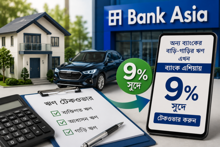 ৯% সুদে অন্য ব্যাংকের বাড়ি–গাড়ির ঋণ কিনবে ব্যাংক এশিয়া