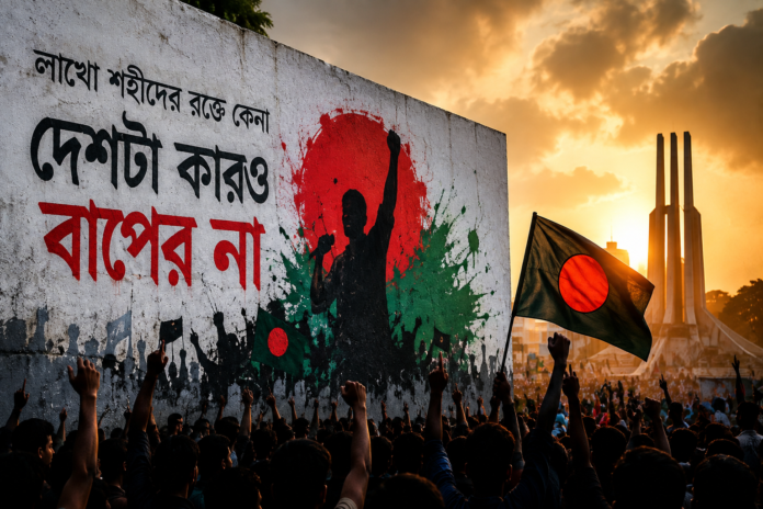 জুলাই গণ-অভ্যুত্থান স্মরণে ঢাকার দেয়ালচিত্র ও গ্রাফিতি